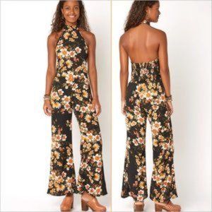 Floral Wide Leg Halter Jumpsuit // NWT // Juniper Blu